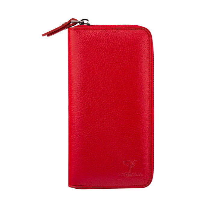 Zoozie Bags Cartera de Mujer Roja de Piel Auténtica Elegante y Sofisticada con Múltiples Compartimentos